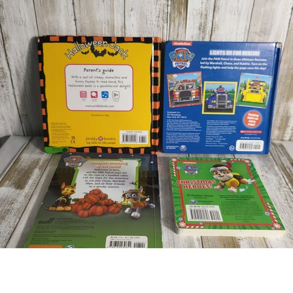 4‎ Paw Patrol Halloween Christmas Sound Books Lot Funny Faces Jack Bundle